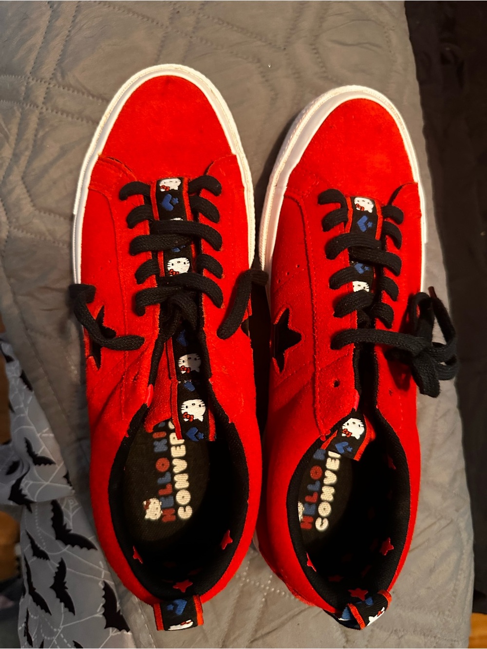 Converse x Hello Kitty Red Suede Sneakers with Black Laces Women’s 10 men 8